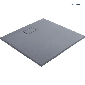 Oltens Bergytan brodzik 100x100 cm kwadratowy RockSurface szary beton 17102700