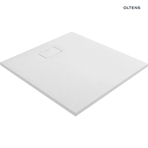 Oltens Bergytan brodzik 100x90 cm prostokątny RockSurface biały 15101000
