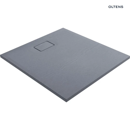 Oltens Bergytan brodzik 100x90 cm prostokątny RockSurface szary beton 15101700