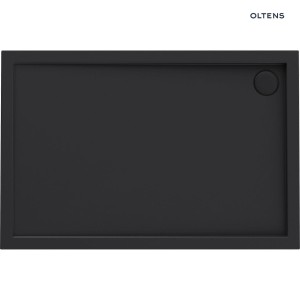Oltens Superior brodzik 100x90 cm prostokątny akrylowy czarny mat 15005300