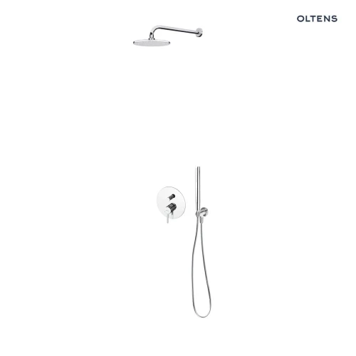 Zestaw Oltens Molle bateria podtynkowa z deszczownicą 22 cm Atran i kompletem prysznicowym Ume chrom połysk 36614100