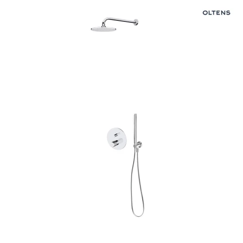 Zestaw Oltens Hamnes bateria podtynkowa z deszczownicą 22 cm Atran i kompletem prysznicowym Ume chrom połysk 36615100