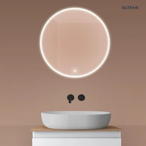 Oltens Nordlis lustro 60x60 cm okrągłe z oświetleniem z przodu z matą grzewczą 64100000