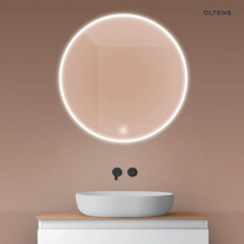 Oltens Nordlis lustro 80x80 cm okrągłe z oświetleniem z przodu z matą grzewczą 64101000