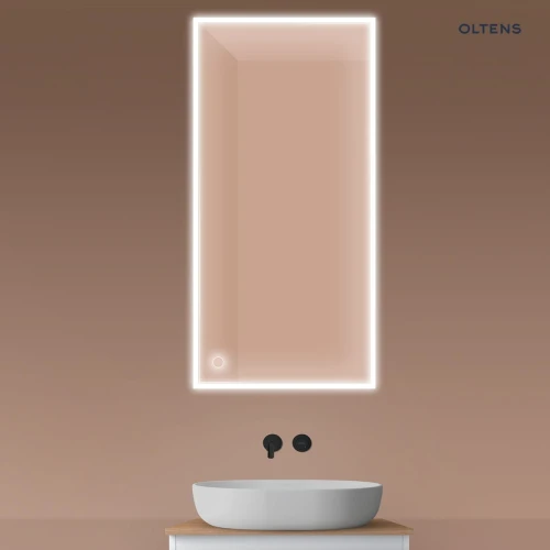Oltens Nordlis lustro 60x120 cm prostokątne z oświetleniem z przodu lustra z matą grzewczą 64107000
