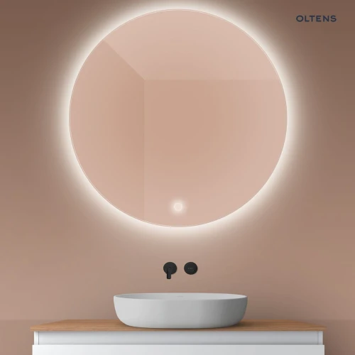 Oltens Nordlis lustro 100x100 cm okrągłe z oświetleniem od tyłu z matą grzewczą 64110000