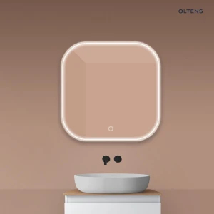 Oltens Nordlis lustro 80x80 cm kwadratowe z oświetleniem z przodu z matą grzewczą 64122000