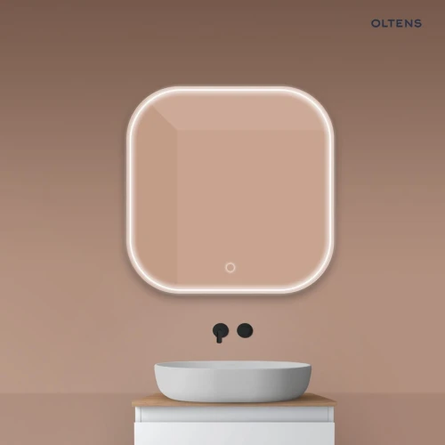 Oltens Nordlis lustro 80x80 cm kwadratowe z oświetleniem z przodu z matą grzewczą 64122000