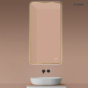 Oltens Nordlis lustro 60x120 cm prostokątne z oświetleniem od tyłu z matą grzewczą złoto szczotkowane 64121810