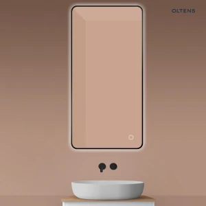 Oltens Nordlis lustro 60x120 cm prostokątne z oświetleniem od tyłu z matą grzewczą czarny 64121300