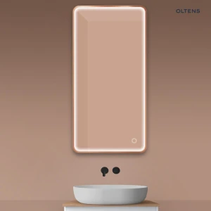 Oltens Nordlis lustro 60x120 cm prostokątne z oświetleniem z przodu z matą grzewczą miedź szczotkowana 64118610