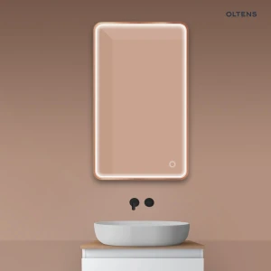 Oltens Nordlis lustro 60x100 cm prostokątne z oświetleniem z przodu z matą grzewczą miedź szczotkowana 64117610