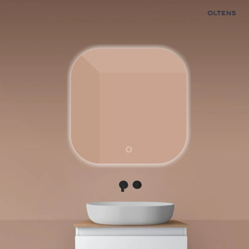 Oltens Nordlis lustro 80x80 cm kwadratowe z oświetleniem LED i systemem Klarglas 64125000