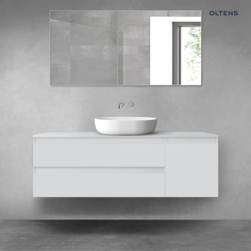 Oltens Vernal zestaw mebli łazienkowych 140 cm z blatem szary mat 68261700