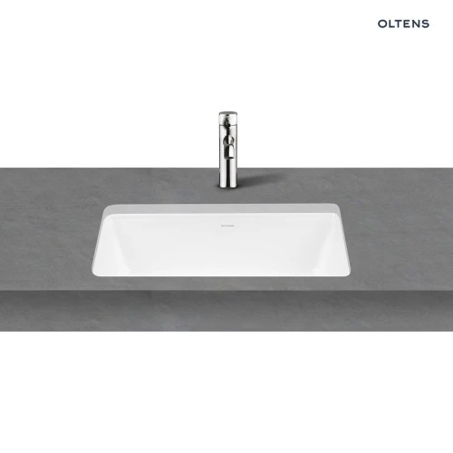 Oltens Drammen umywalka 48x36,5 cm podblatowa z powłoką SmartClean prostokątna biała 40606000