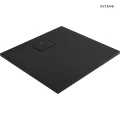 Oltens Bergytan brodzik 80x80 cm kwadratowy RockSurface czarny mat 17100300