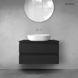 Oltens Vernal szafka 80 cm podumywalkowa wisząca czarny mat 60001300