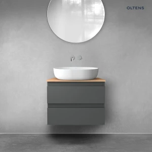 Oltens Vernal szafka 60 cm podumywalkowa wisząca z blatem grafit mat/dąb 68124400