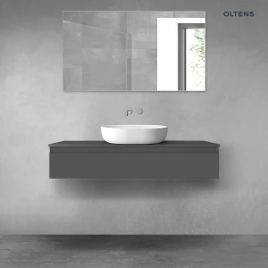 Oltens Vernal szafka 120 cm podumywalkowa wisząca z blatem grafit mat 68128400