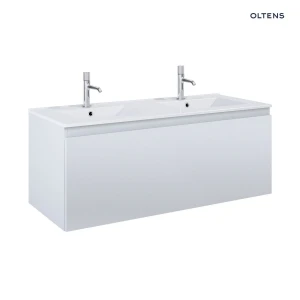 Oltens Vernal umywalka z szafką 120 cm biały połysk/szary mat 68034700