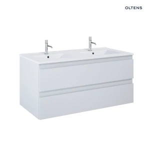 Oltens Vernal szafka 120 cm podumywalkowa wisząca z umywalką szary mat/biały połysk 68464700