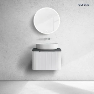 Oltens Hamnes szafka 60 cm podumywalkowa wisząca z blatem biały mat/czarny mat 68666000