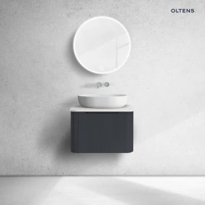 Oltens Hamnes szafka 60 cm podumywalkowa wisząca z blatem czarny mat/biały mat 68666300