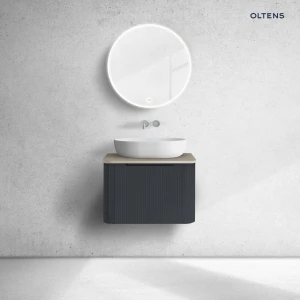 Oltens Hamnes szafka 60 cm podumywalkowa wisząca z blatem czarny mat/dąb 68668300