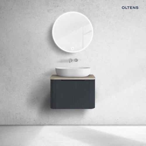 Oltens Hamnes szafka 60 cm podumywalkowa wisząca z blatem czarny mat/dąb 68668300