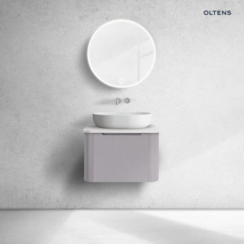 Oltens Hamnes szafka 60 cm podumywalkowa wisząca z blatem kaszmir/biały mat 68666900