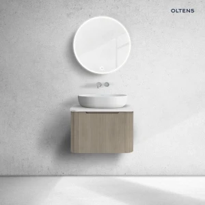 Oltens Hamnes szafka 60 cm podumywalkowa wisząca z blatem dąb/biały mat 68666060