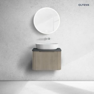 Oltens Hamnes szafka 60 cm podumywalkowa wisząca z blatem dąb/czarny mat 68667060