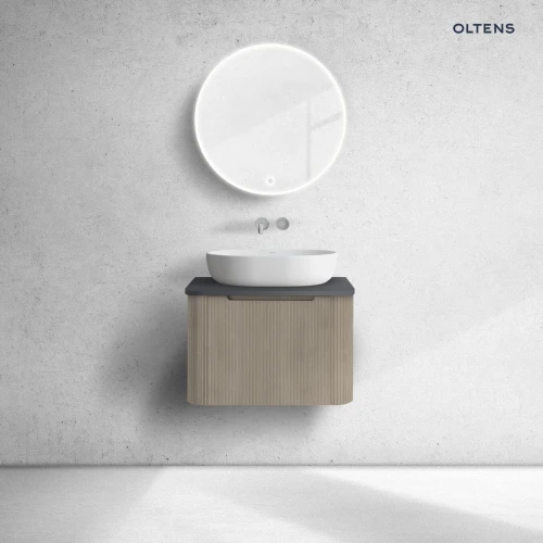 Oltens Hamnes szafka 60 cm podumywalkowa wisząca z blatem dąb/czarny mat 68667060