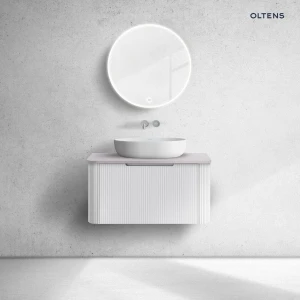 Oltens Hamnes szafka 80 cm podumywalkowa wisząca z blatem biały mat/kaszmir 68671000