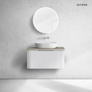 Oltens Hamnes szafka 80 cm podumywalkowa wisząca z blatem biały mat/dąb 68672000