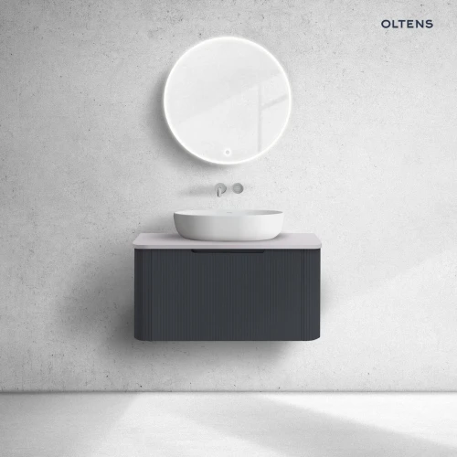 Oltens Hamnes szafka 80 cm podumywalkowa wisząca z blatem czarny mat/kaszmir 68671300