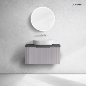 Oltens Hamnes szafka 80 cm podumywalkowa wisząca z blatem kaszmir/czarny mat 68671900