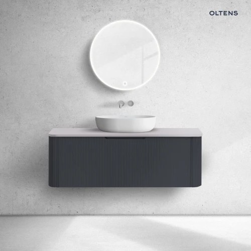 Oltens Hamnes szafka 120 cm podumywalkowa wisząca z blatem czarny mat/kaszmir 68679300