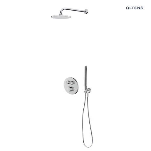 Zestaw Oltens Onega bateria podtynkowa z deszczownicą 22 cm Atran i kompletem prysznicowym Ume chrom 36622100