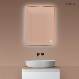 Oltens Nordlis lustro 60x80 cm prostokątne z oświetleniem od tyłu z matą grzewczą miedź szczotkowana 64115610