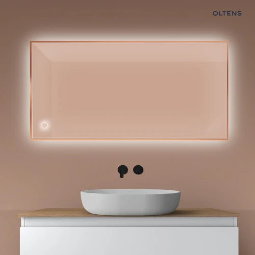 Oltens Nordlis lustro 60x120 cm prostokątne z oświetleniem od tyłu z matą grzewczą miedź szczotkowana 64112610