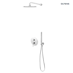 Zestaw Oltens Rann bateria podtynkowa z deszczownicą 25 cm Vindel i kompletem prysznicowym Ume chrom 36630100
