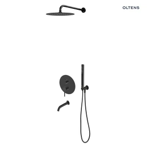 Zestaw Oltens Rann zestaw wannowo-prysznicowy podtynkowy czarny mat 36633300