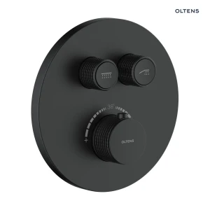 Oltens Onega bateria wannowo-prysznicowa podtynkowa termostatyczna czarny mat 34601300