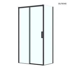Oltens Breda kabina prysznicowa 110x80 cm prostokątna czarny mat/szkło przezroczyste 20222300