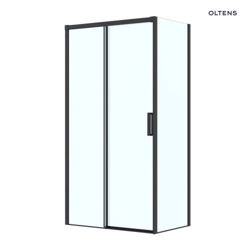 Oltens Breda kabina prysznicowa 110x80 cm prostokątna czarny mat/szkło przezroczyste 20222300
