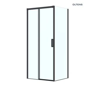 Oltens Breda kabina prysznicowa 100x90 cm prostokątna czarny mat/szkło przezroczyste 20224300