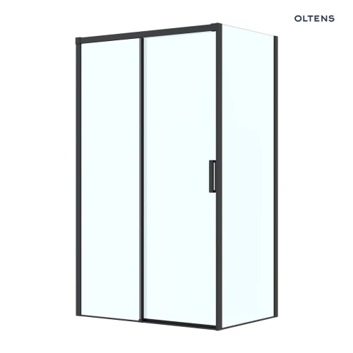 Oltens Breda kabina prysznicowa 120x90 cm prostokątna czarny mat/szkło przezroczyste 20226300