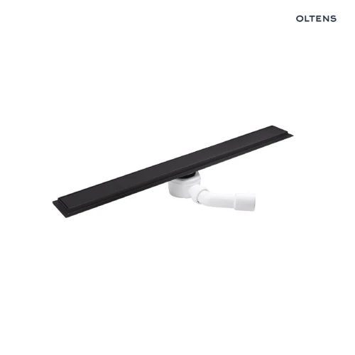 Oltens Langan 90 uniwersalny 2w1 odpływ prysznicowy liniowy 90 cm z kołnierzem czarny mat 30008300