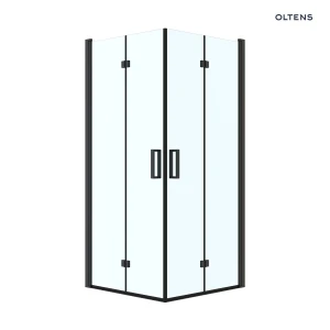 Oltens Byske kabina prysznicowa 80x80 cm kwadratowa czarny mat/szkło przezroczyste 20001300